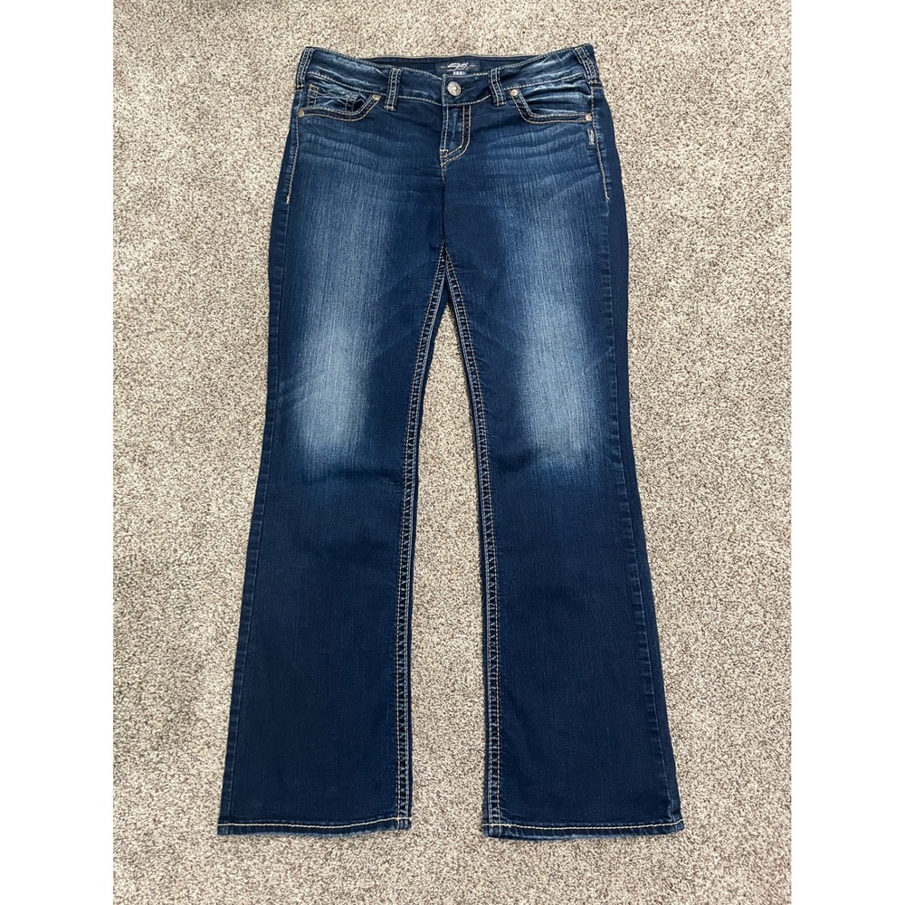 Silver Jeans Co Suki Mid Slim Boot Dark Wash Super Stretch W32 L33 L93616SSF451